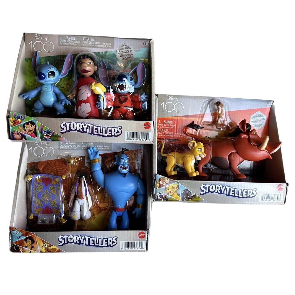 All 3 Disney Storytellers The Lion King, Aladdin, Lilo & Stitch 3-Pack Brand New